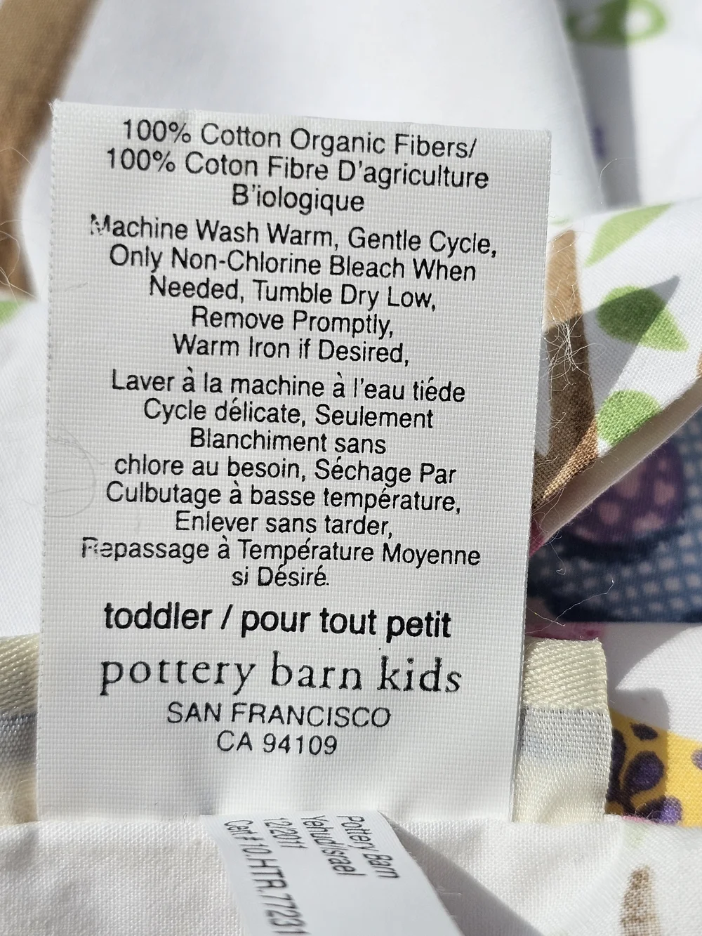 Pottery Barn Kids Toddler Flat & Fitted Cotton Sheet with Pastel Birds & Owls